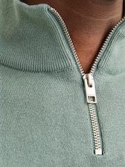 JACK & JONES Green Quarter Zip Knitted Jumper - Image 5 of 7