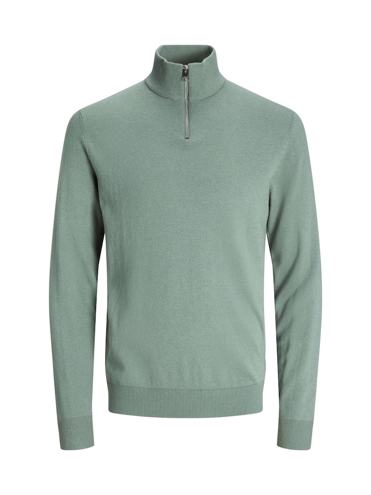JACK & JONES Green Quarter Zip Knitted Jumper - Image 7 of 7