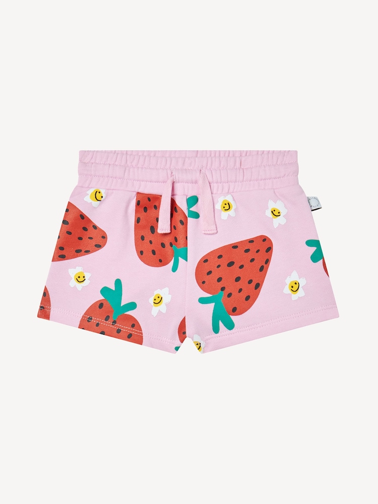 Stella McCartney Kids Pink Strawberry Print Jersey Shorts - Image 1 of 1 Stella McCartney Kids Pink Strawberry Print Jersey Shorts - Image 1 of 1