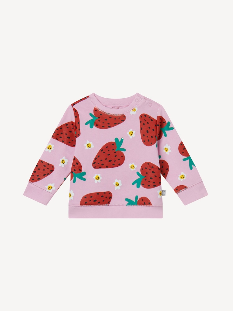 Stella McCartney Kids Baby Pink Strawberry Print Crew Neck Sweatshirt - صورة 1 من 1
