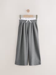 Grey Paperbag Detail Stripe Trousers (3-16yrs) - Image 1 of 4