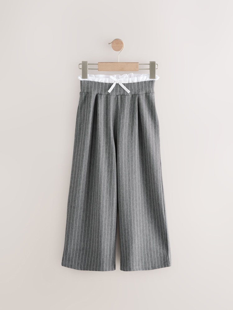 Grey Paperbag Detail Stripe Trousers (3-16yrs) - Image 1 of 4