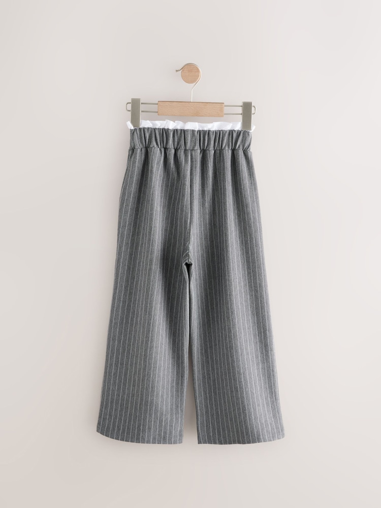 Grey Paperbag Detail Stripe Trousers (3-16yrs) - Image 2 of 4