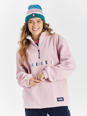 Harper & Lewis Pink Pink Eirwen Quarter Zip Fleece - Image 4 of 8