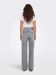 ONLY Grey High Waisted Wide Leg 100% Cotton Jeans - Image 2 of 6