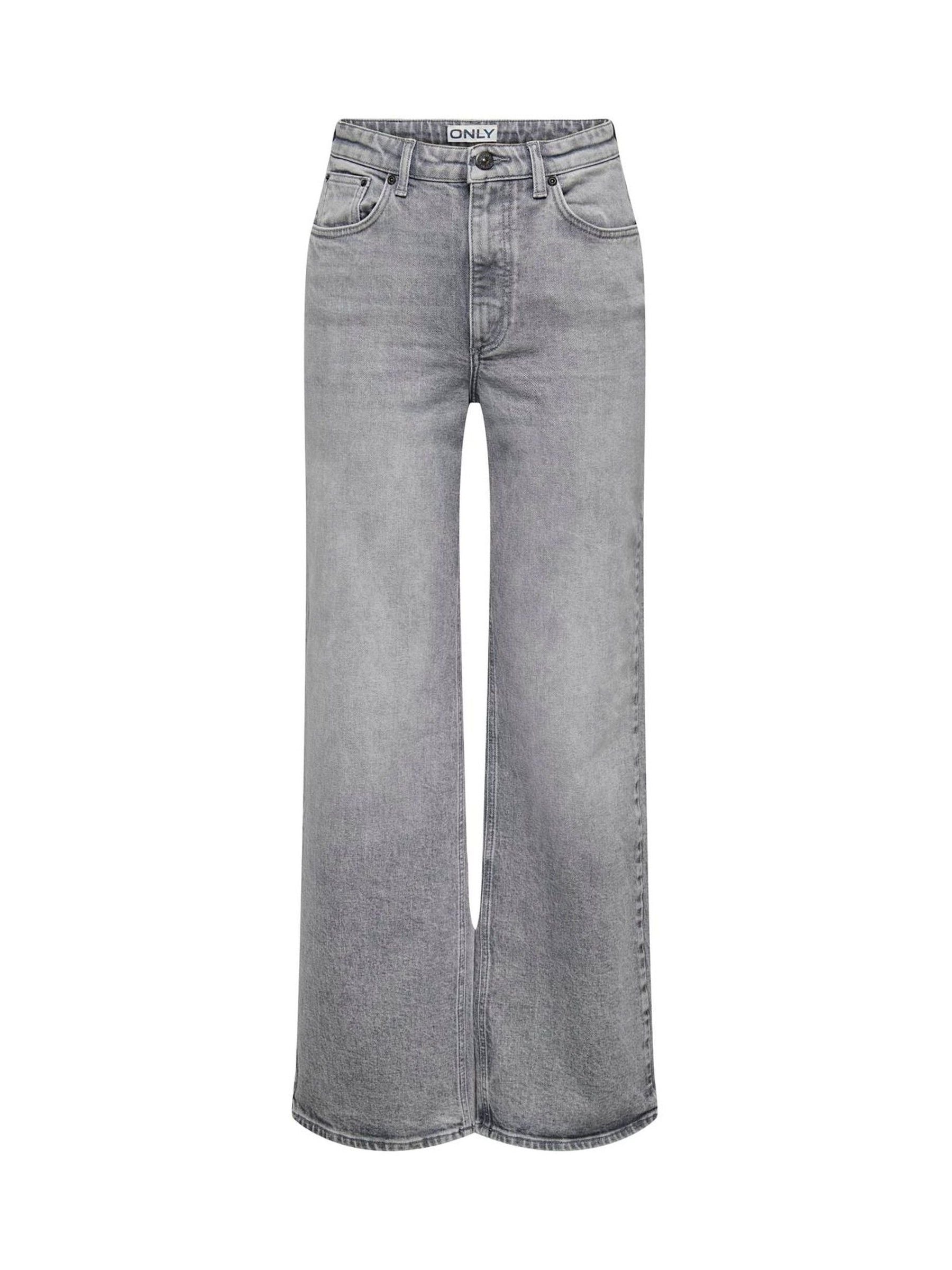 Buy ONLY Grey High Waisted Wide Leg Cotton Blend Jeans from Next USA