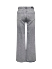 ONLY Grey High Waisted Wide Leg 100% Cotton Jeans - Image 6 of 6
