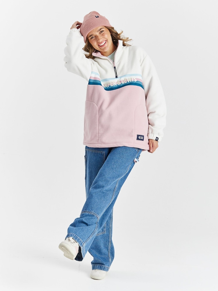 Harper & Lewis Dusty Vaaleanpunainen One Eighty Quarter Zip Fleece - Kuva 1 / 7