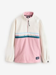 Harper & Lewis Dusty Vaaleanpunainen One Eighty Quarter Zip Fleece - Kuva 6 / 7