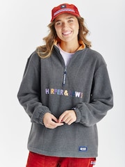Harper & Lewis Grey Aubin 1/4 Zip Fleece - Image 1 of 7