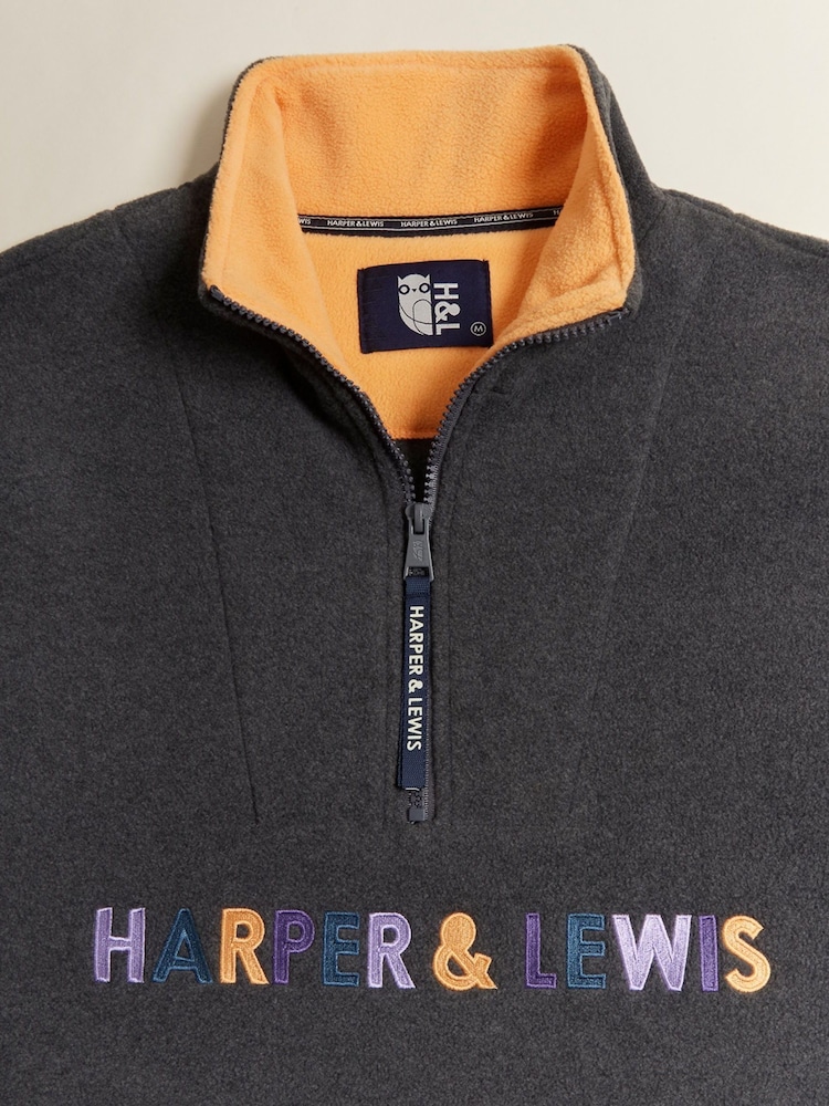 Harper & Lewis Grey Aubin 1/4 Zip Fleece - Image 7 of 7 Harper & Lewis Grey Aubin 1/4 Zip Fleece - Image 7 of 7