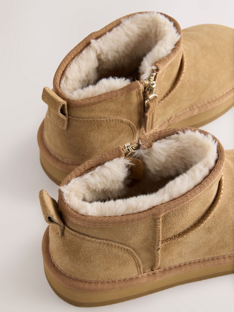 Marrón tostado - Botas de cuero con forro de piel sintética - Imagen 5 de 5 Marrón tostado - Botas de cuero con forro de piel sintética - Imagen 5 de 5