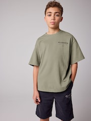 Vert kaki - smALLSAINTS Oversized Underground Crew 100% Cotton T-Shirt - Image 1 de 7