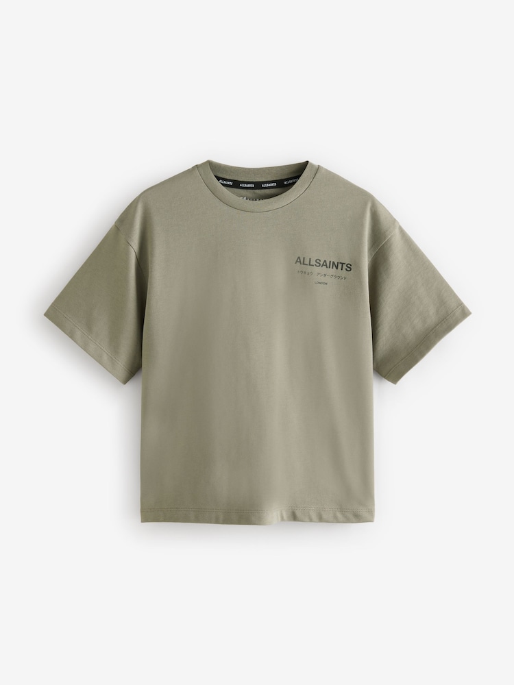 Vert kaki - smALLSAINTS Oversized Underground Crew 100% Cotton T-Shirt - Image 4 of 7