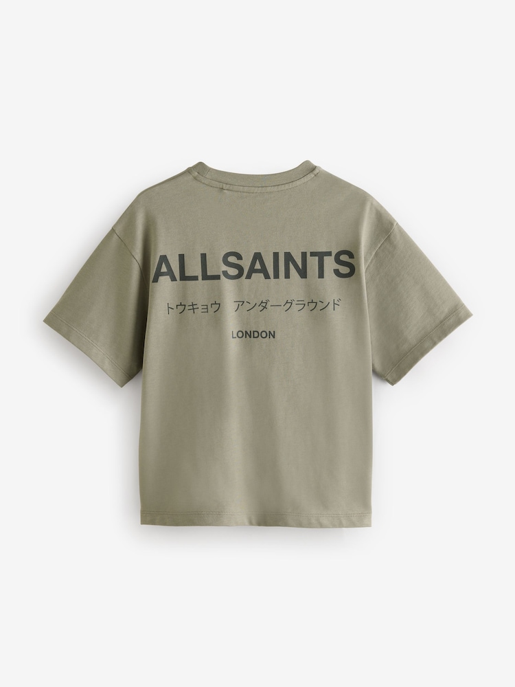 Vert kaki - smALLSAINTS Oversized Underground Crew 100% Cotton T-Shirt - Image 5 of 7