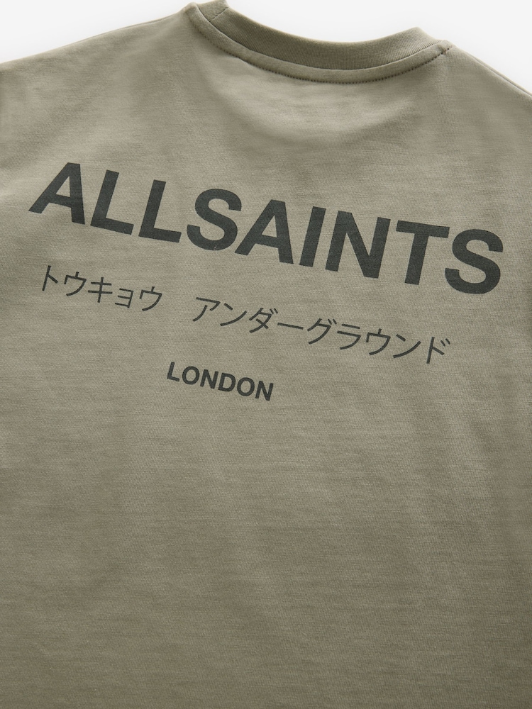 Vert kaki - smALLSAINTS Oversized Underground Crew 100% Cotton T-Shirt - Image 7 of 7