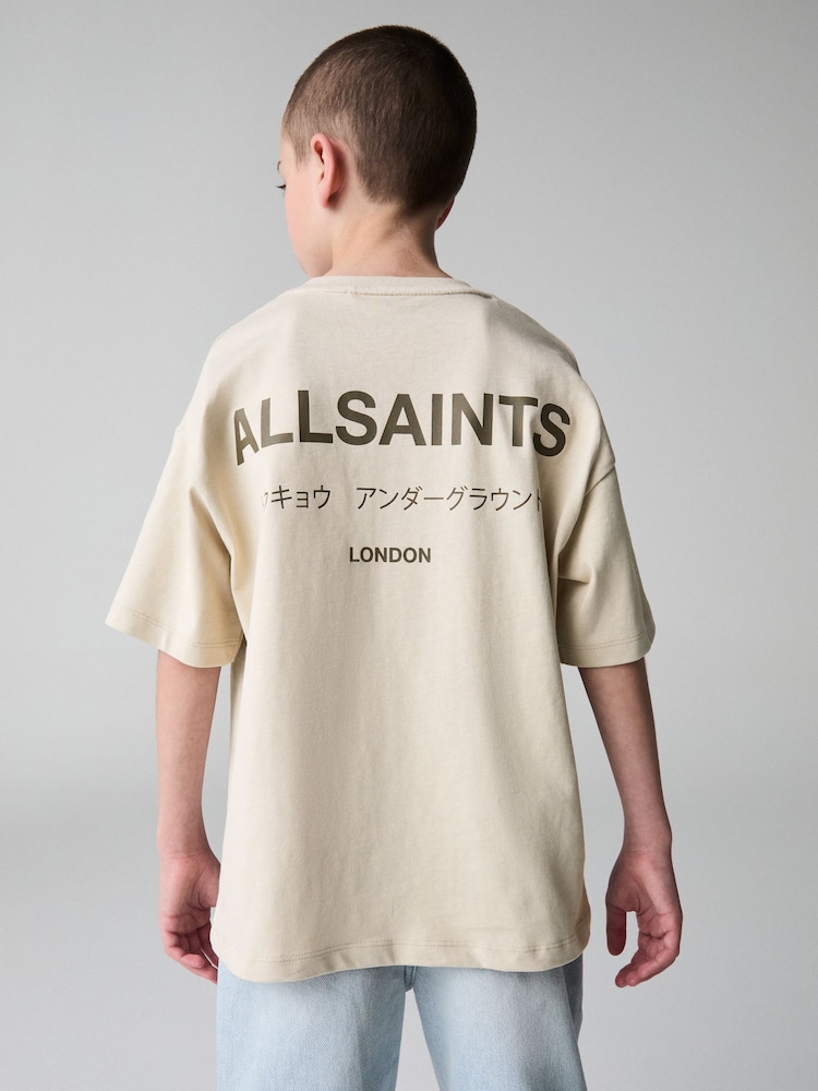 smALLSAINTS Neutral Oversized Underground Crew 100% Cotton T-Shirt - Image 2 of 7