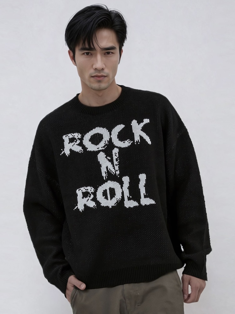 Religion Black Rock N Roll Knit Jumper - Image 1 of 5