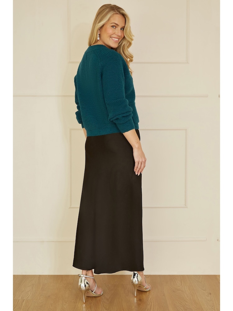 Yumi Green Daisy Button Knitted Relaxed Fit Cardigan - Image 4 of 5