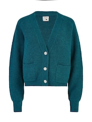 zelena - Yumi Daisy Button Knitted Relaxed Fit pletena jopa - Slika 5 iz 5