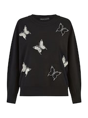 Yumi Black Sequin Butterfly Jumper - Image 5 of 5