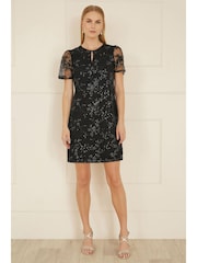 Yumi Black Sequin Embroidered Tunic Dress - Image 2 of 5