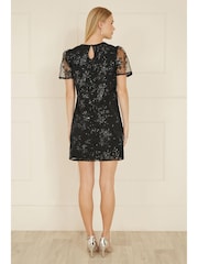Yumi Black Sequin Embroidered Tunic Dress - Image 4 of 5