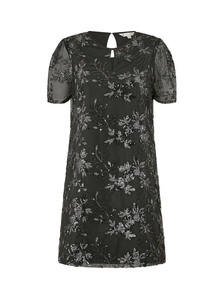 Yumi Black Sequin Embroidered Tunic Dress - Image 5 of 5