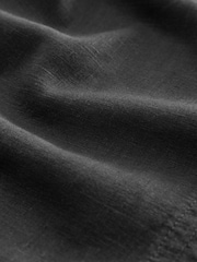 Noir - Pantalon Blend lin large à taille nouée - Image 7 of 8