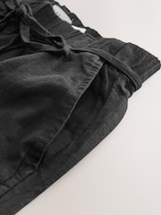 Noir - Pantalon Blend lin large à taille nouée - Image 8 of 8