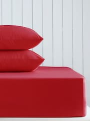 Red Cotton Rich Deep Fitted Bed Sheet - Image 1 of 2