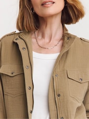 JD Williams Green 100% Cotton Utility Jacket - Image 3 of 4