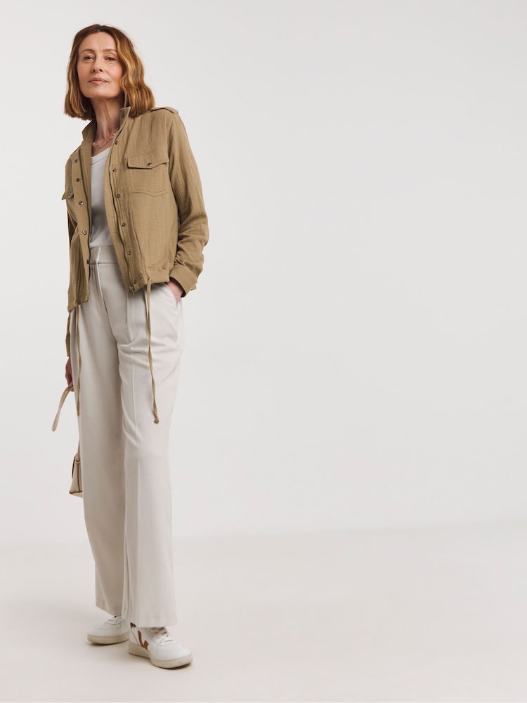 JD Williams Green 100% Cotton Utility Jacket - Image 4 of 4