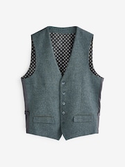 Skopes Green Single Breasted Tweed Effect Newsam Waistcoat - Image 3 of 4