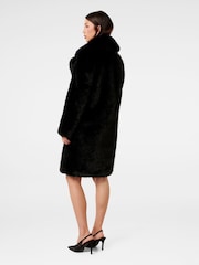 Forever New Black Amina Faux Fur Coat - Image 2 of 5