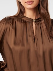Forever New Brown Kai Gathered Detail Blouse - Image 3 of 5