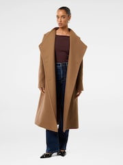 Forever New Brown Petite Ari Funnel Neck Coat - Image 1 of 5