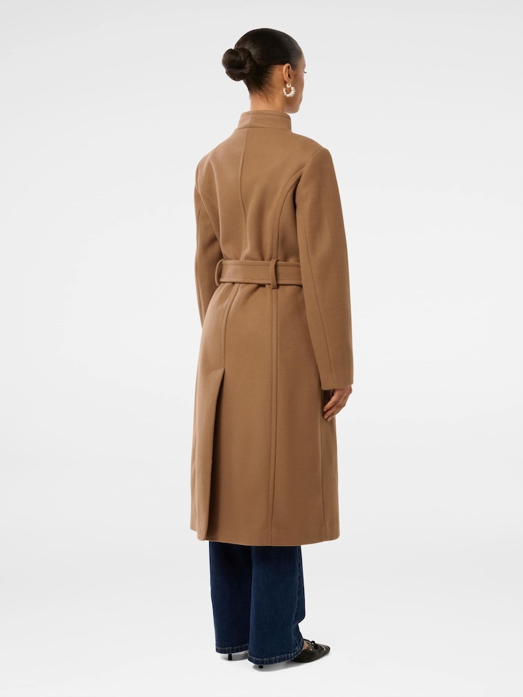 Forever New Brown Petite Ari Funnel Neck Coat - Image 2 of 5