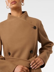 Forever New Brown Petite Ari Funnel Neck Coat - Image 3 of 5
