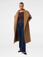 Forever New Brown Petite Ari Funnel Neck Coat - Image 4 of 5