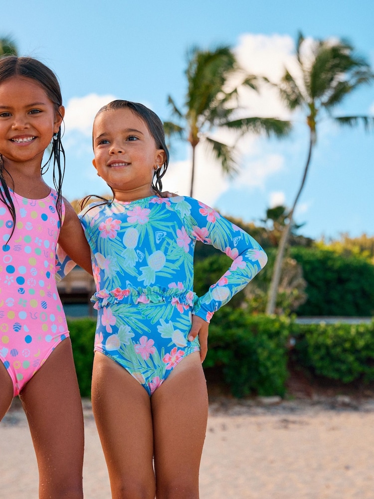 Roxy Tropical Story Print Long Sleeve One Piece Rashguard - Imagen 1 de 7