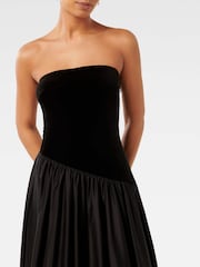 Forever New Black Delilah Velvet Bubble Hem Midi Dress - Image 3 of 4