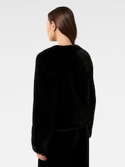 Forever New Black Lana Faux Fur Coat - Image 2 of 5