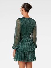 Forever New Green Donna Plisse Mini Dress - Image 2 of 5