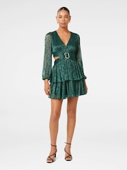 Forever New Green Donna Plisse Mini Dress - Image 5 of 5
