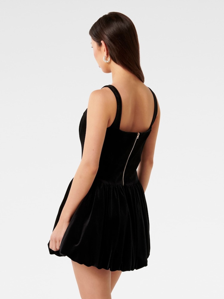 Forever New Black Eleri Corset Bubble Hem Mini Dress - Image 2 of 5