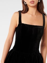 Forever New Black Eleri Corset Bubble Hem Mini Dress - Image 3 of 5