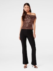 Forever New Black Aubrey Flare Trousers - Image 5 of 5