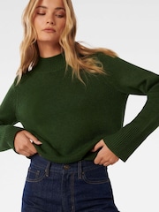 Forever New Green Poppy Stand Neck Jumper - Image 3 of 5