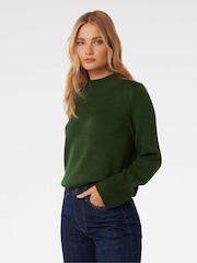 Forever New Green Poppy Stand Neck Jumper - Image 4 of 5